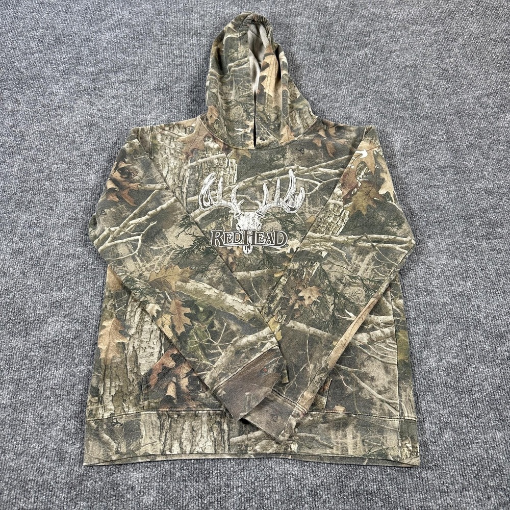 RedHead Hoodie Mens XL Camo Fleece Pullover Deer Skull Graphic Hunting Outdoor